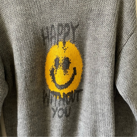 Philosophy Di Lorenzo Serafini Happy Without You Wool Blend Gray Jumper Sweater - Picture 5 of 12